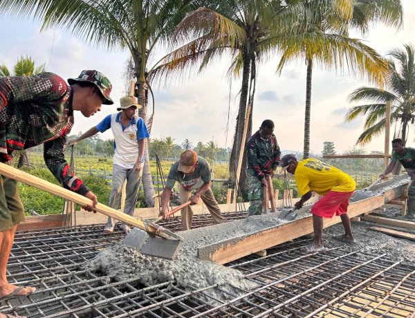 Kodim 1712/Sarmi Kebut Pembangunan Jembatan Garuda di Kampung Bebon Jaya